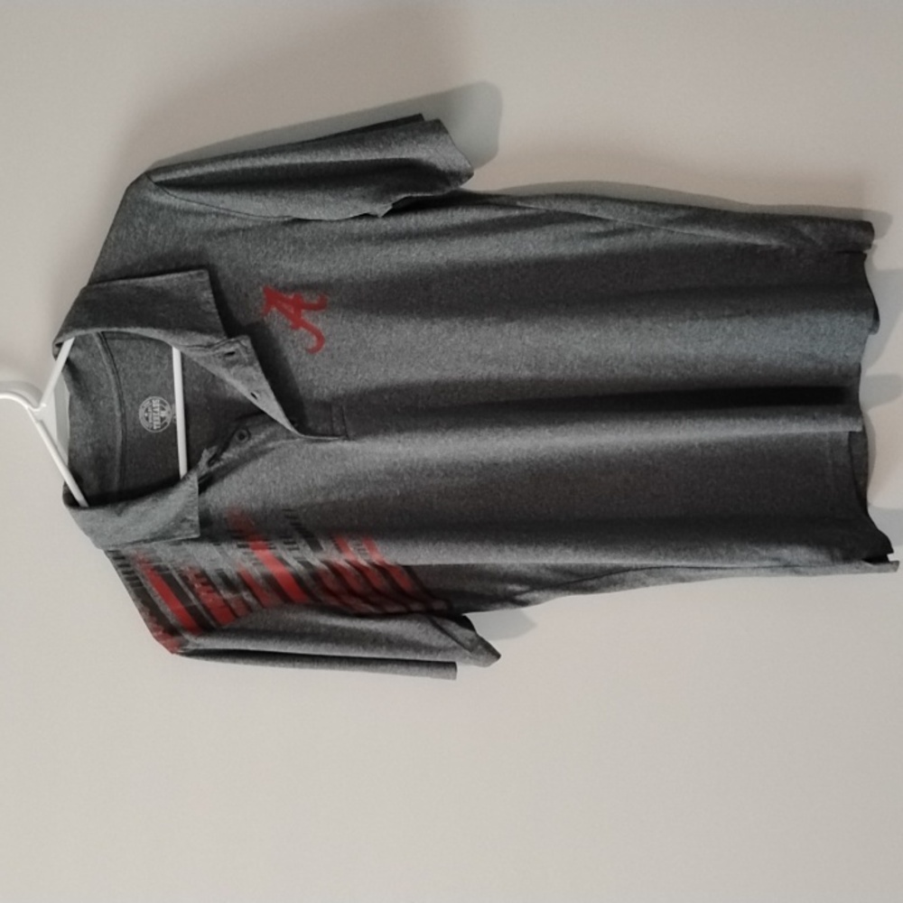 Rivalry Threads Charcoal Polo with Alabama  Logo- Size medium